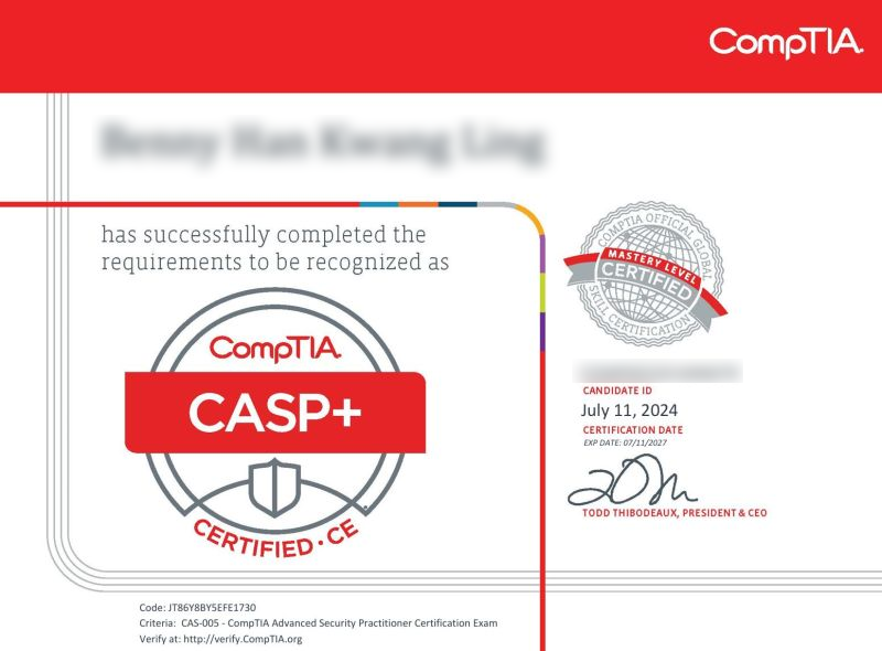 CompTIA CASP+ Certificate