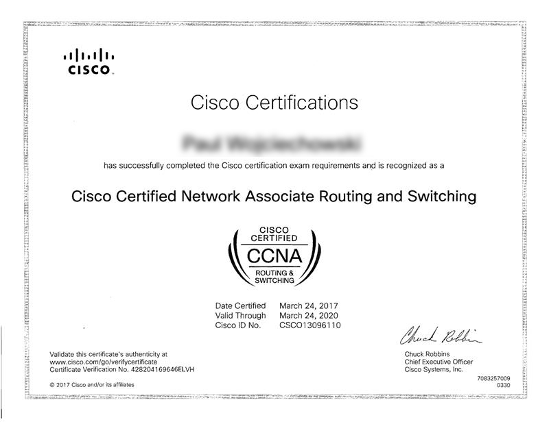 CCNA Certificate