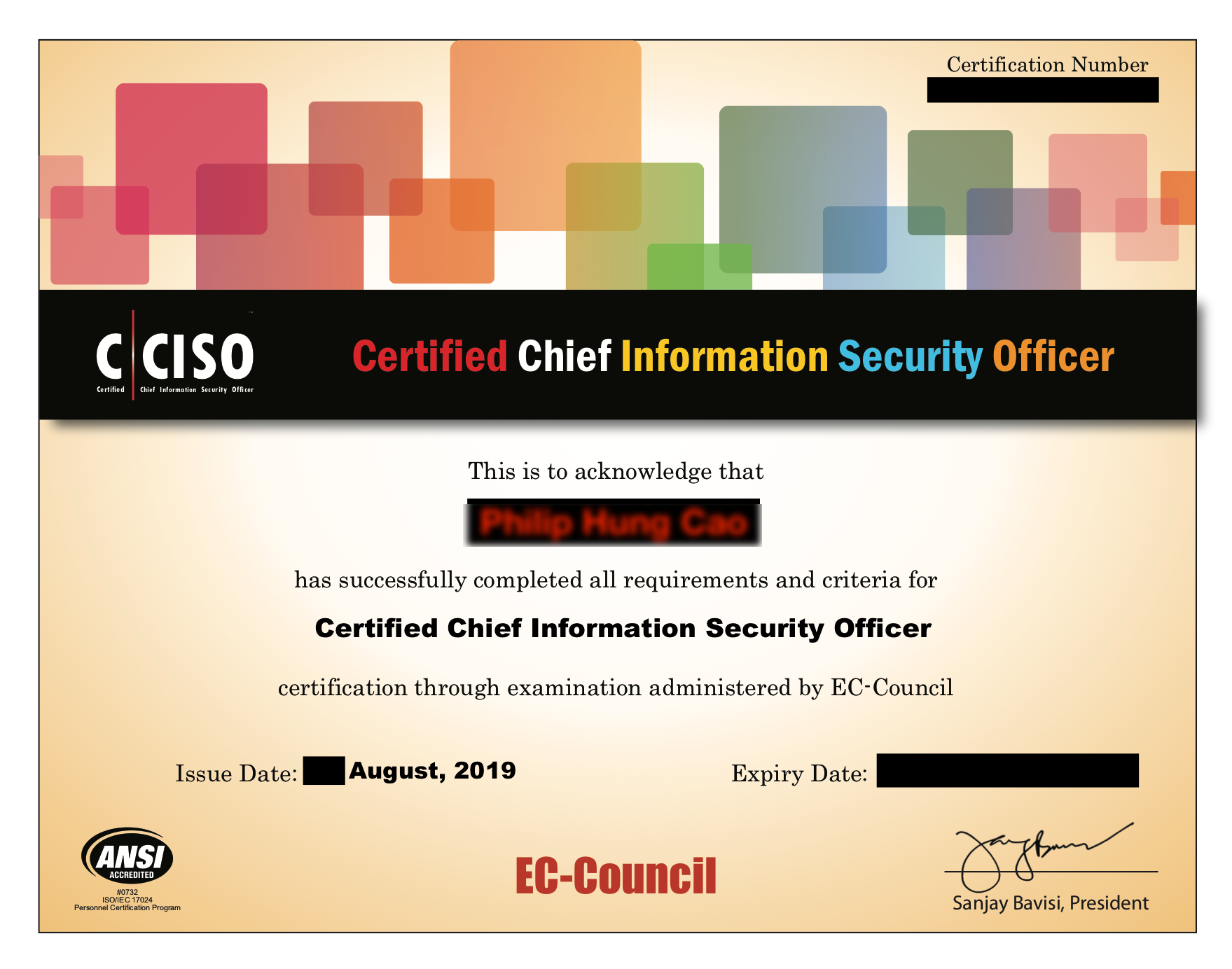 C|CISO Certificate