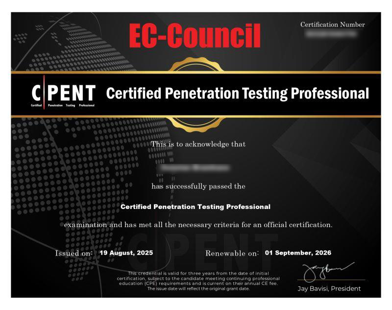 C|PENT Certificate