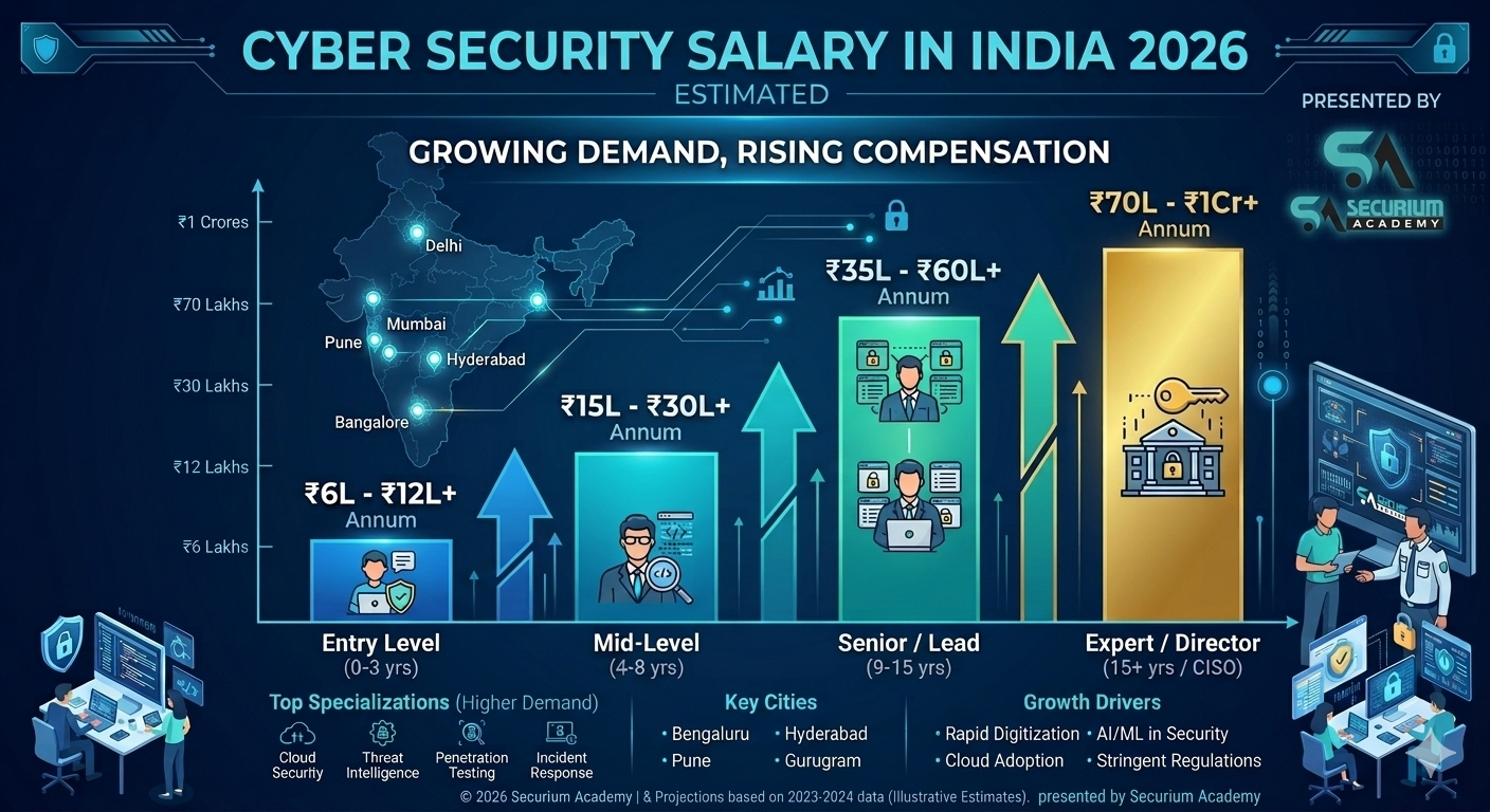 Cybersecurity Salary in India 2026 — Complete Pay Guide by Role:
